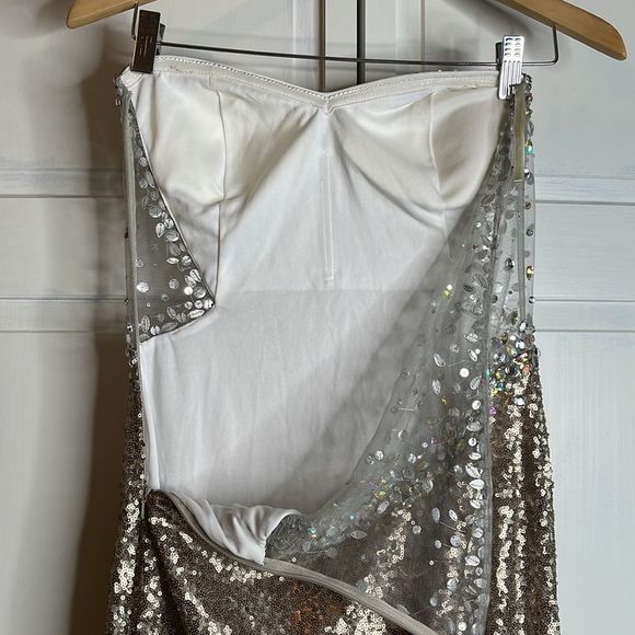 PROM Beaded sparkly beaded gown  wedding formal size 11/12 NWOT - Picture 7 of 12